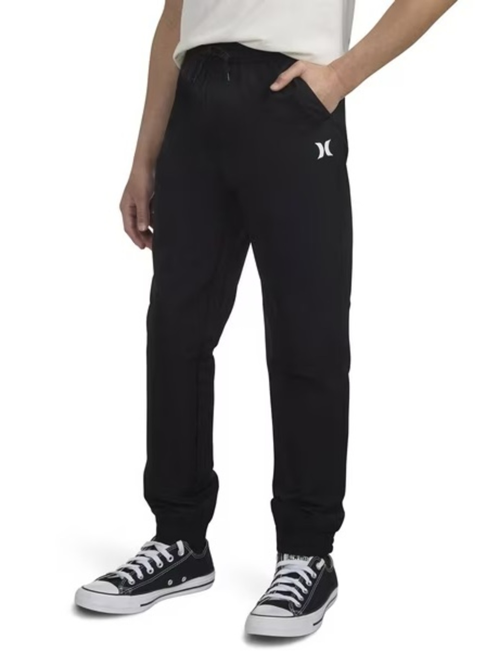 Boys Size 5 Hurley Black Jogger Pants with White Logo